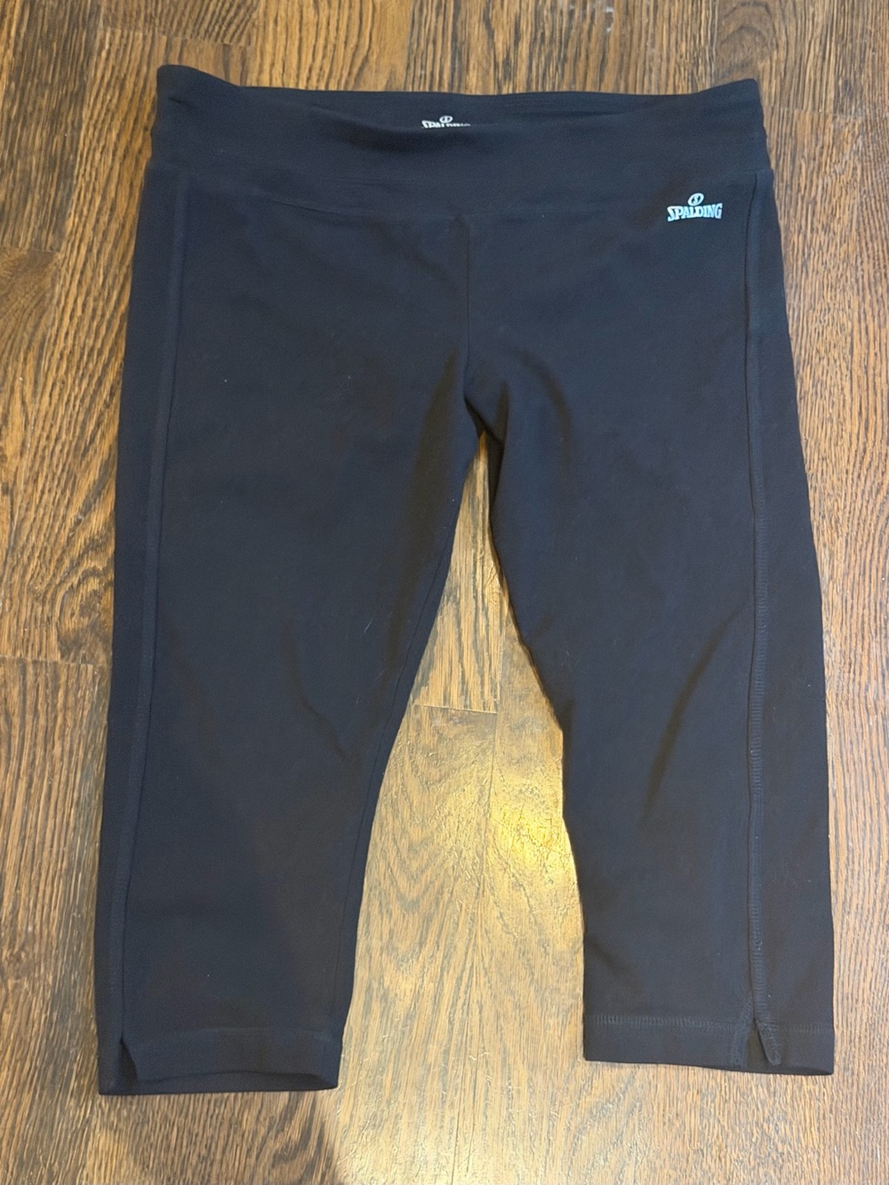 Spalding Womens Black Athletic Capri Leggings